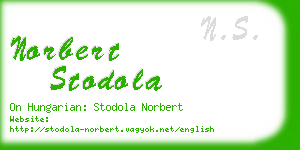 norbert stodola business card